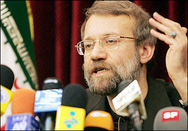 Iran's chief nuclear negotiator Ali Larijani speaks at a news conference in January 2006.