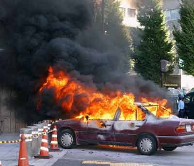 Car crashes into Japan parliament gate