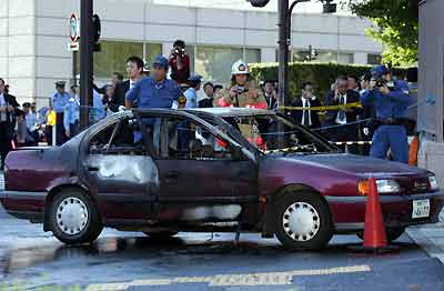 Car crashes into Japan parliament gate