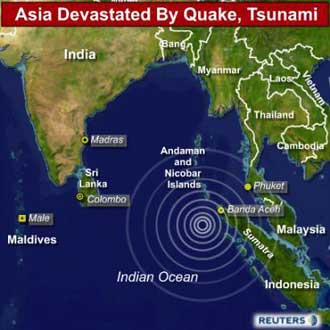 Asian tsunami kills 12,300, many more homeless