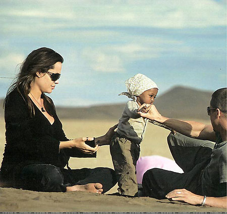 Brangelina beautiful family in Namib Desert