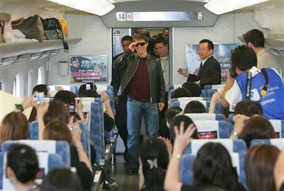 Tom Cruise takes chartered bullet train