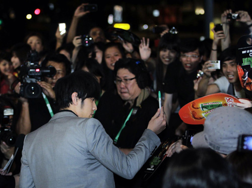 Premiere of film 'The Green Hornet' in Singapore