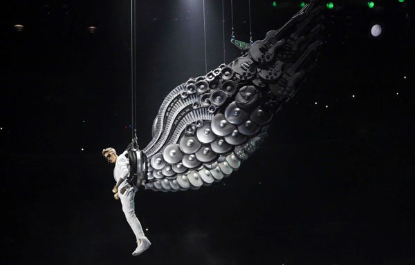 Justin Bieber performs during his Believe Tour