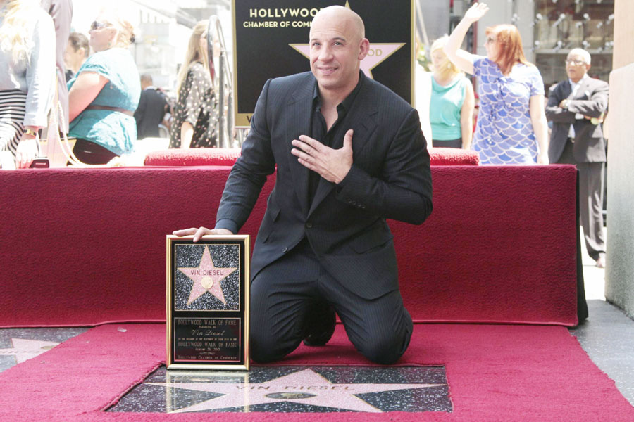 Fast & Furious star Vin Diesel on Hollywood Walk of Fame