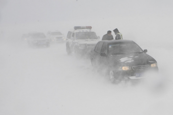 Snowstorm hits NW China's Xinjiang