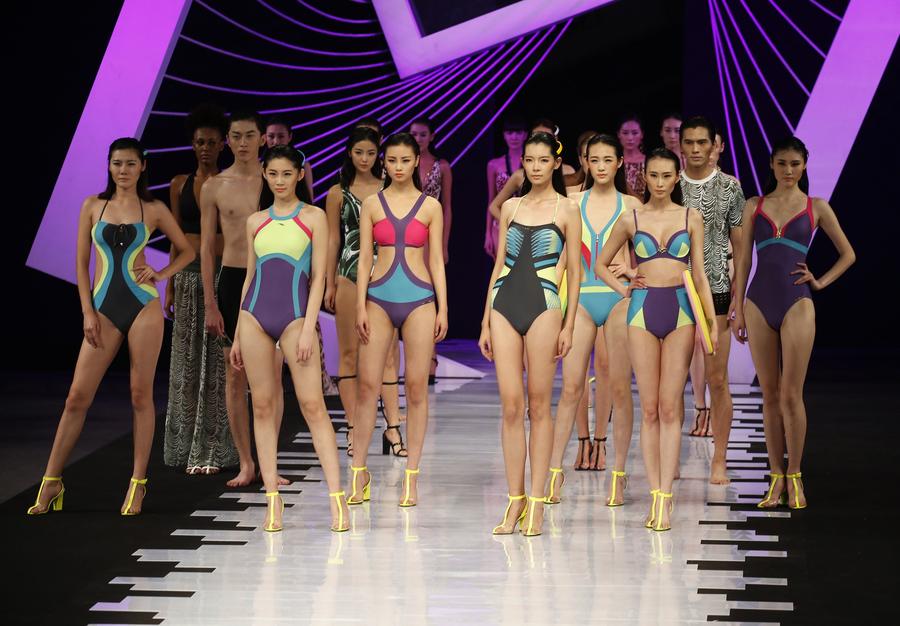 Swimming fashion trend show during China Fashion Week