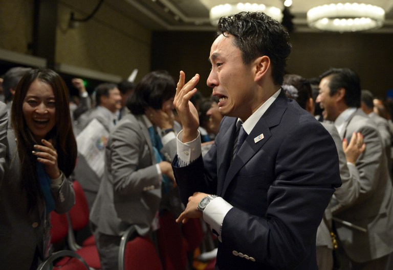 東京獲得2020年夏季奧運(yùn)會(huì)舉辦權(quán) 民眾喜極而泣