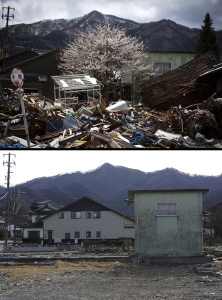 日本地震海嘯一年后恢復(fù)對比圖