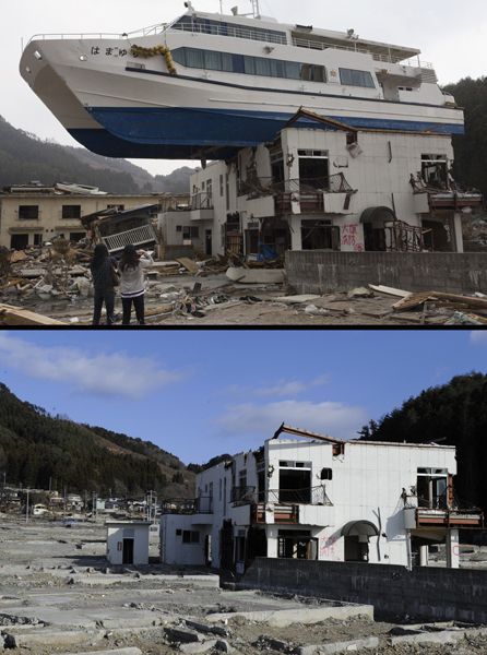 日本地震海嘯一年后恢復(fù)對(duì)比圖