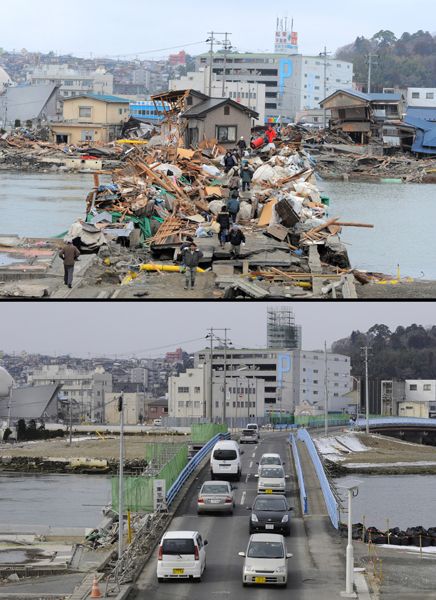 日本地震海嘯一年后恢復(fù)對比圖