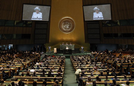 Britain's Queen addresses UN