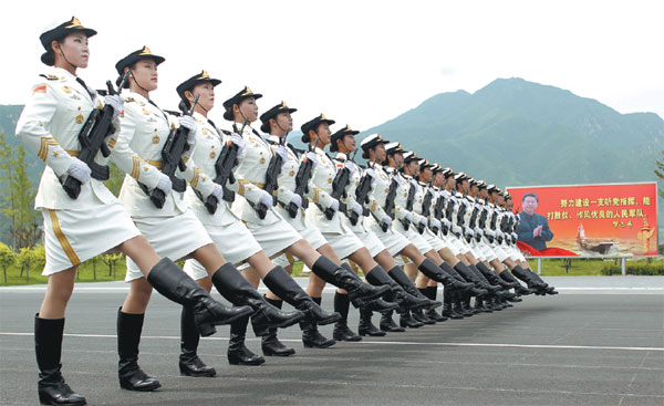 Troops gather for parade