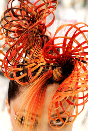 A model gets ready for the International Festival of Beauty in St. Petersburg February 22, 2007.