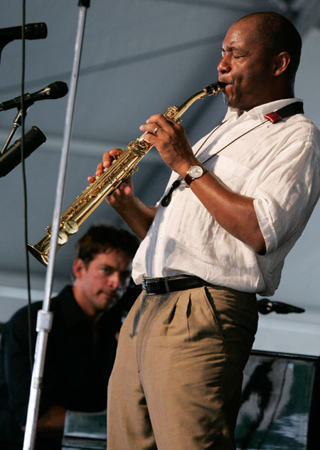 Musician at the New Orleans Jazz and Heritage Festival