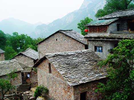 Strongly fortified stone houses in Guizhou Province