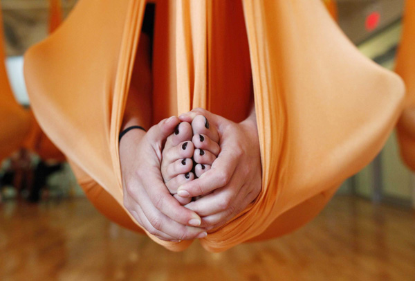 Fight gravity with 'antigravity' yoga