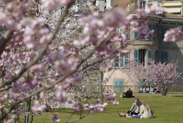 Sunny spring in Lausanne