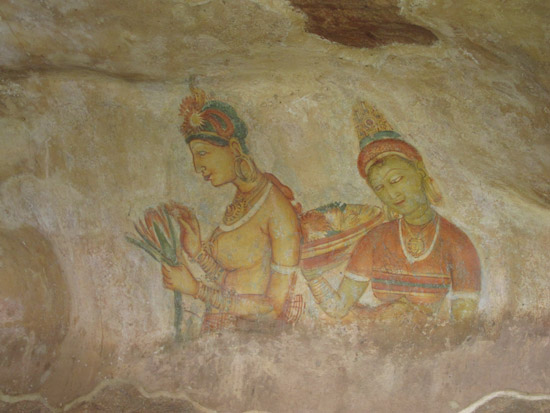 Photos: Fresco Paintings at Sigiriya Rock