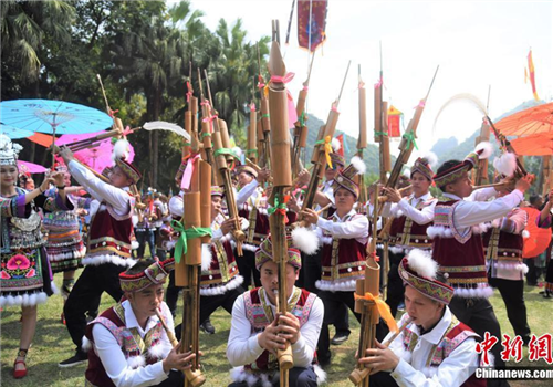 Traditional ethnic festival travels across Guangxi