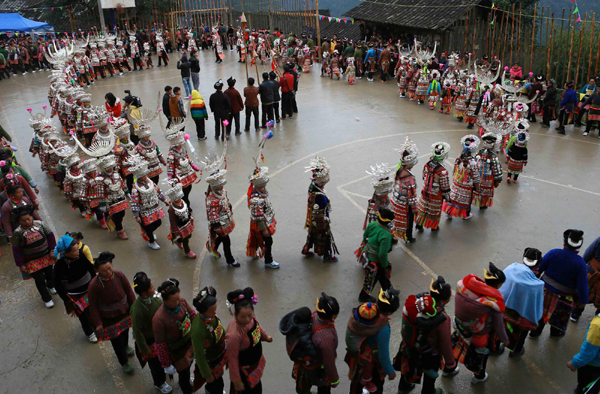 People in Danzhai dress up to celebrate Spring Festival