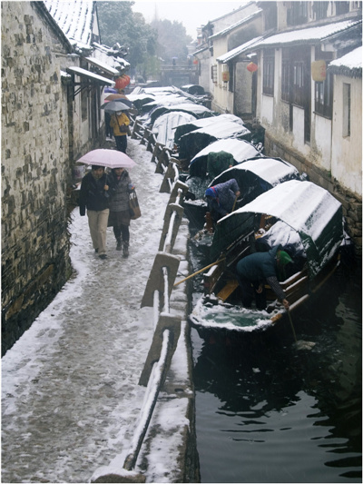 Snowscape in the old town