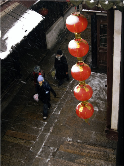 Snowscape in the old town