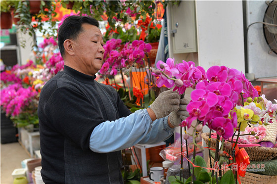 Flowers decorate the New Year