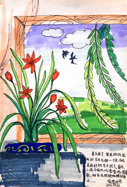 Student orchid art works on display in Chenshan