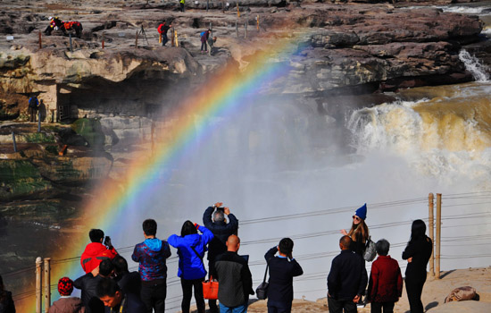 Hukou Waterfall rainbow