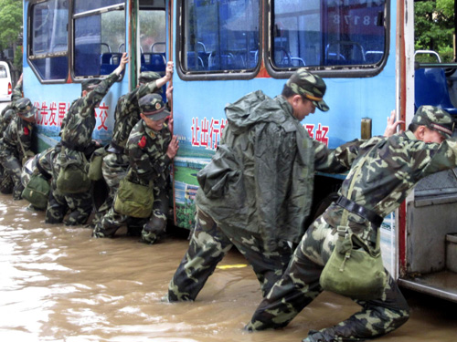 42,000 relocated in rainstorms in C China