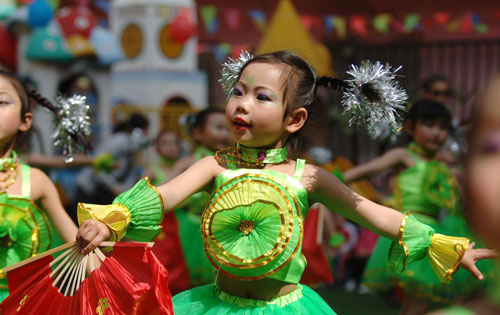 Children's fashion show for festival