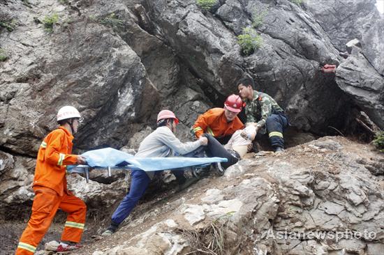 Woman dies after getting stuck in rocks