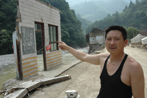 Clean-up in rain-battered town