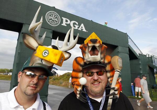 Fans roar for the start of the PGA