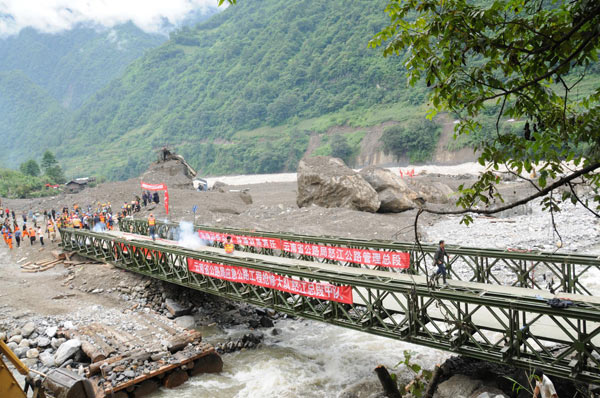 After mudslide, a new bridge