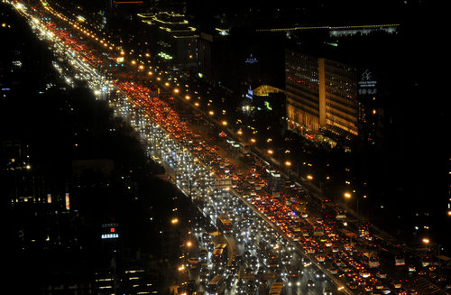 Beijing stuck in severe traffic jams