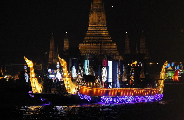 Celebration of Loy Krathong festival in Thailand