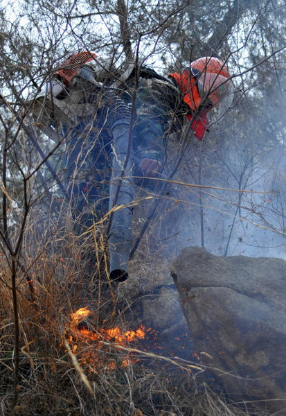 Mountain fire rekindled in E China