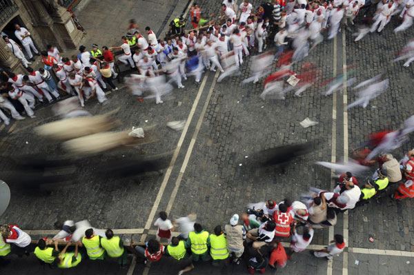 Bulls run at San Fermin festival