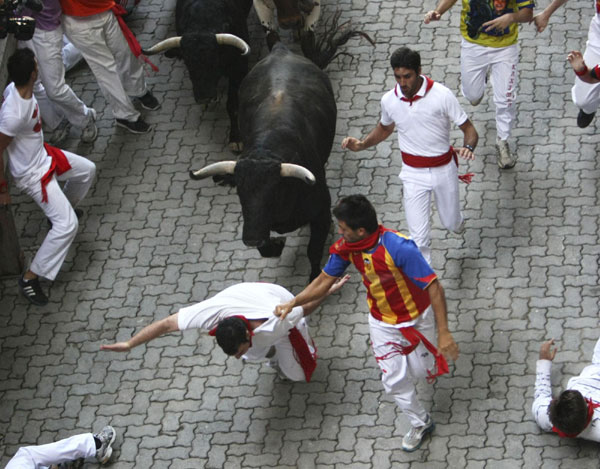 Bulls run at San Fermin festival