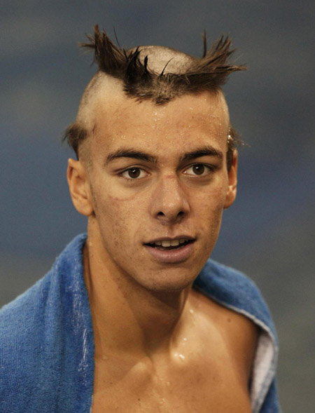 Cool hairstyle of Italy's Gregorio Paltrinieri