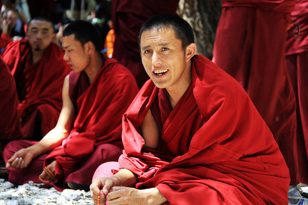 Debating is part of monastic life in Tibet