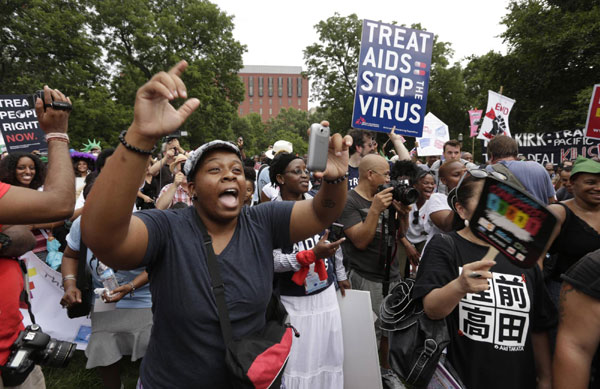 AIDS activists take part in rally in Washington