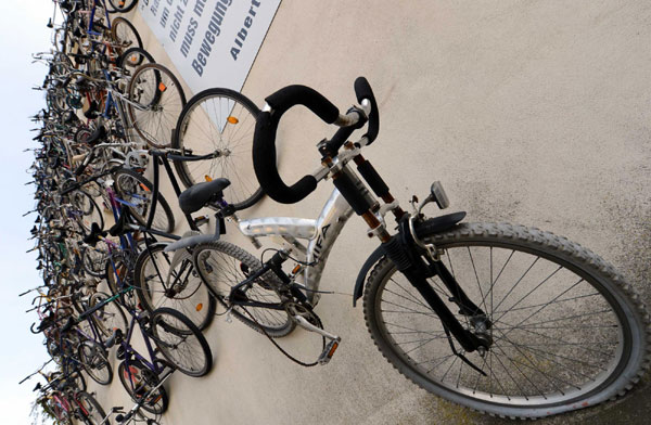 Wall of bikes in E Germany