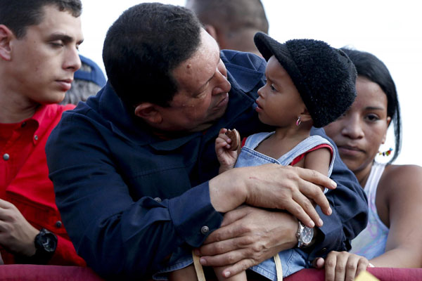 Chavez meets supporters during election campaign