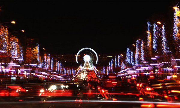 Christmas lights sparkle in Paris