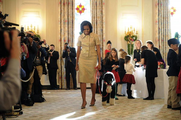 White House in holiday decorations