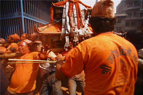 Nepalese celebrate vermillion powder festival