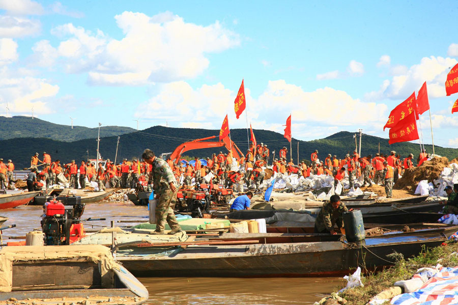 Relief efforts for flood area in NE China